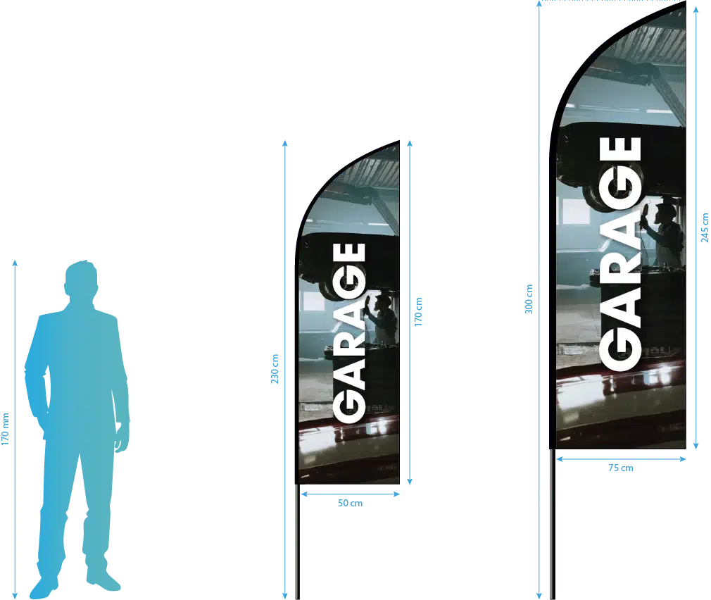 mon-drapeau-beach-flag-garage-taille